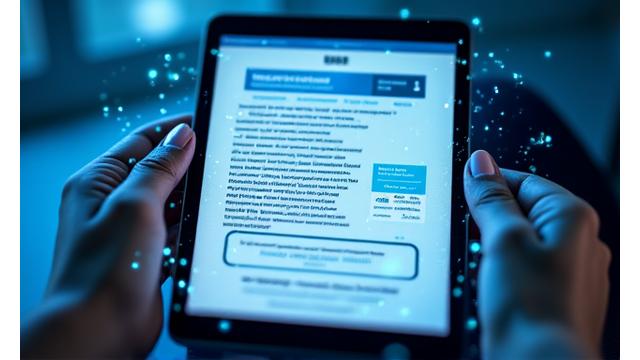 Ein geöffneter E-Mail-Newsletter auf einem Tablet, mit Symbolen für Personalisierung und Segmentierung.