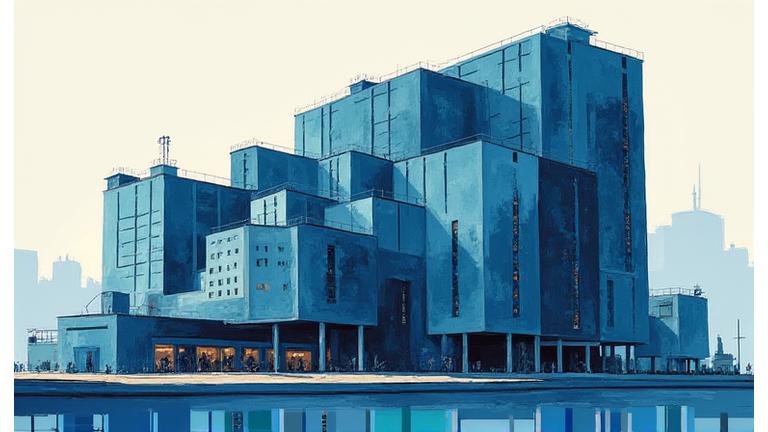 Elbphilharmonie im Stil des Kubismus, KI-generiert