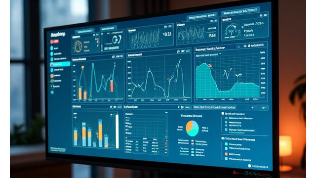 Ein umfassendes Analytics-Dashboard, das Metriken und Grafiken aus verschiedenen Online-Plattformen in einer Ansicht darstellt