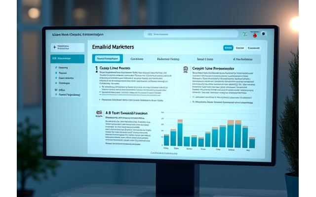 Ein Kampagnen-Editor für E-Mail-Marketing mit KI-Optimierungsfunktionen und Live-A/B-Test-Ergebnissen.