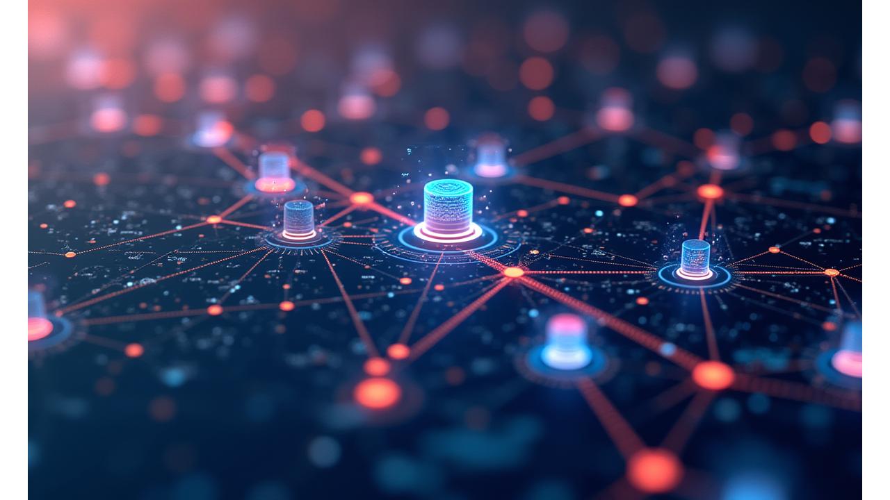 Komplexes, jedoch ansprechendes Flussschema, das automatisierte Content-Erstellungspipelines von der Ideenfindung bis zur Distribution mittels KI-Agenten und No-Code-Plattformen darstellt.